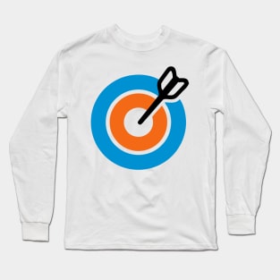 Direct Hit Arrow Bullseye Archery Dart Board Emoticon Long Sleeve T-Shirt